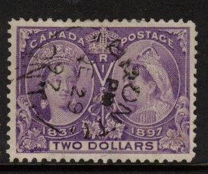 Canada #62 Extra Fine Used Gem Dec 29 1897 Black CDS Cancel **With Certificate**