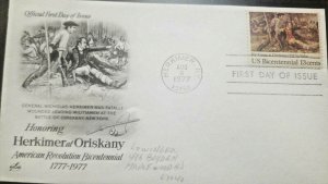 U) 1977, USA, HONORING HERKIMER AT ORISKANY. AMERICAN REVOLUTION BICENTENNIAL, F 