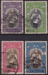 Sc# 151 152 153 154 Thailand 1912 King Vajiravudh four issues used CV $17.40