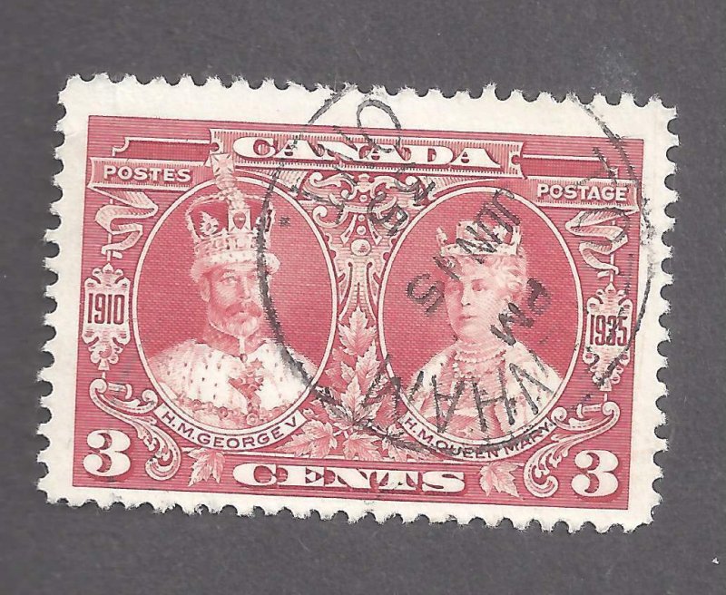 Canada SCOTT 213 SOCKED-ON-NOSE TOWN CANCEL TOTTENHAM ONT USED BS21376