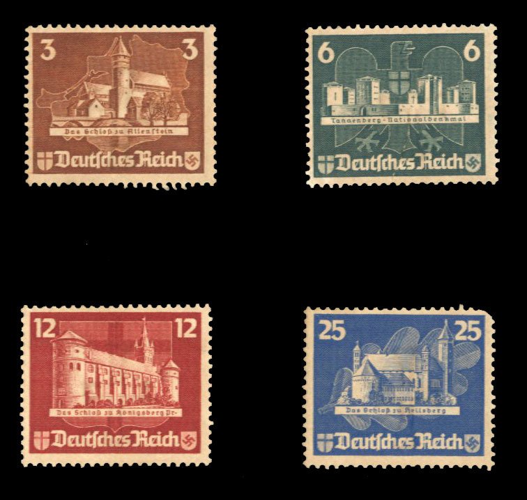 Germany #B68a-d Cat$135, 1935 OSTROPA, set of four, without gum as usual