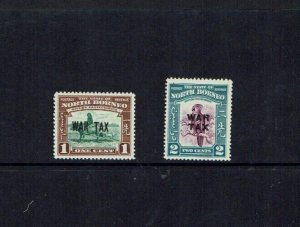 North Borneo: 1941, War Tax Overprints,  MNH set.