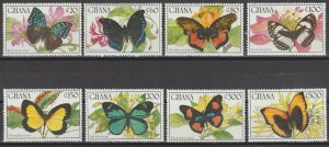 GHANA 1990 SG 408/15 + MS 14/6 MNH Cat £17.75