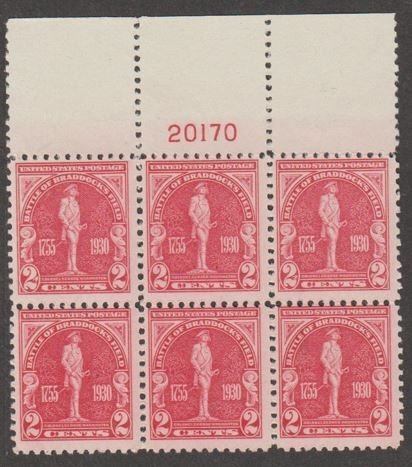 U.S. Scott Scott #688 General Braddock Stamp - Mint Plate Block