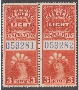 Canada Revenue FE15a Mint Electric Light Inspection Pair