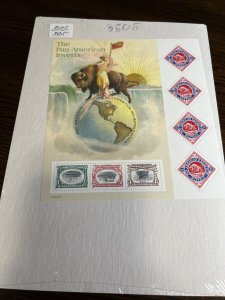 SCOTT #3505 2001 PAN AMERICAN INVERTS SOUVENIR SHEET MNH(Reprint)