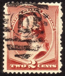 1883, US 2c, Washington, Used, Well centered, Sc 210