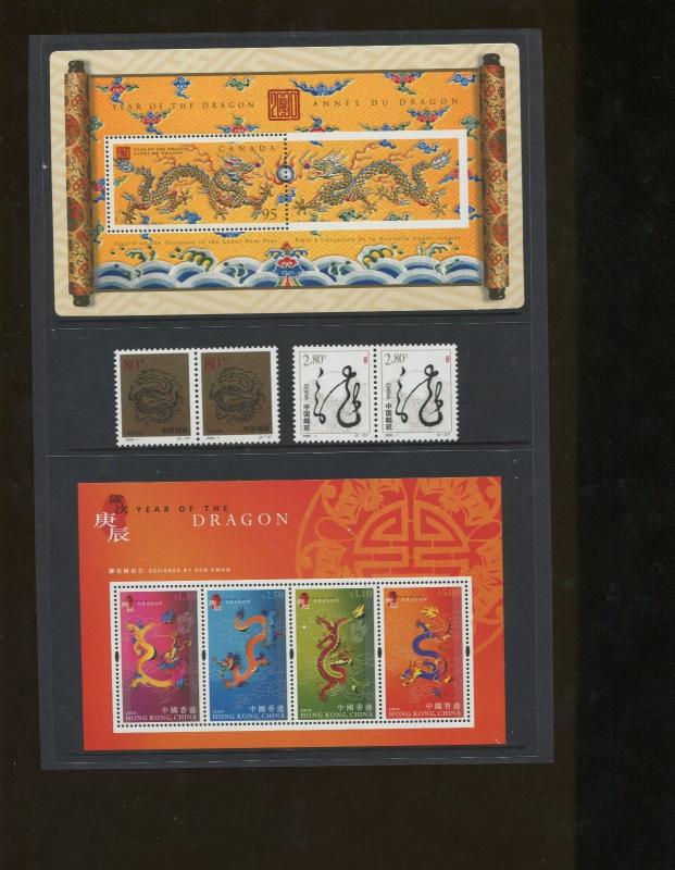 Canada 2000 Year of the Dragon New Year Commemorative Stamps Decorative Folder