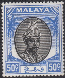 Malaya Pahang 1950 MH Sc #61 50c Sultan Abu Bakar