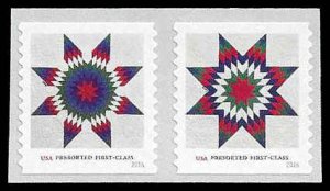 PCBstamps  US 5098/5099a Coil Pair 50c(2x25c)Star Quilts, MNH, (18)