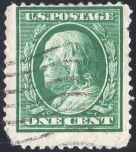 SC#374 1¢ Franklin Single (1910) Used