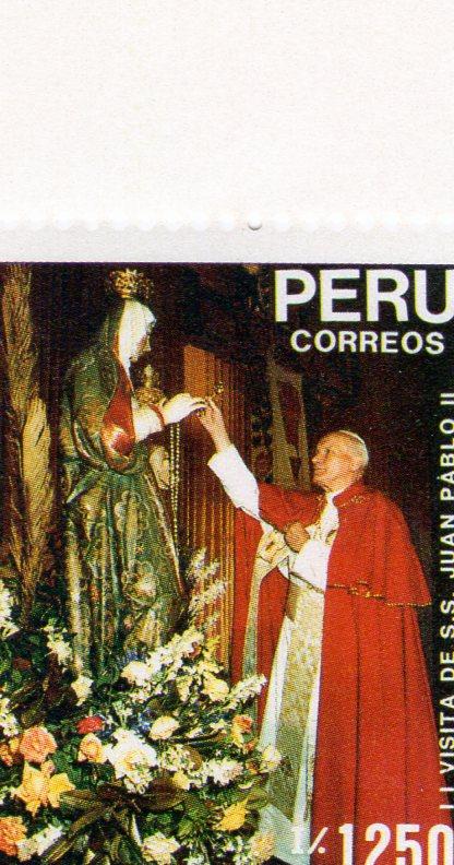 Peru 1990 Pope John Paul II set Perforated mnh.vf