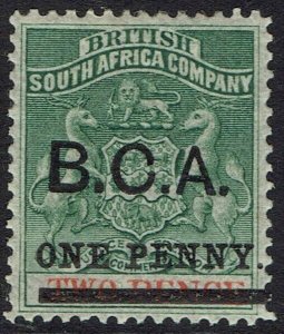 BRITISH CENTRAL AFRICA 1895 BCA OVERPRINTED ARMS ONE PENNY ON 2D