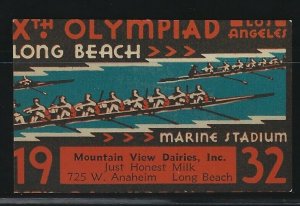 UNITED STATES - MOUNTAIN VIEW DAIRIES POSTER STAMP LONG BEACH MARINE STADIUM