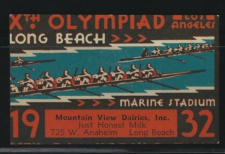 UNITED STATES - MOUNTAIN VIEW DAIRIES POSTER STAMP LONG BEACH MARINE STADIUM