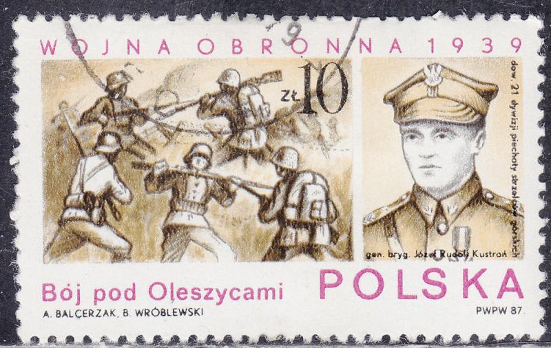 Poland 2825 Battle Scene Near Oleszycami 10zł 1987