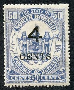 North Borneo SG119 4c on 50c Deep slate-purple Cat 32 pounds