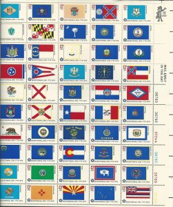 United States Scott Catalog Number 1682a Sheet of 50 State Flags MNH