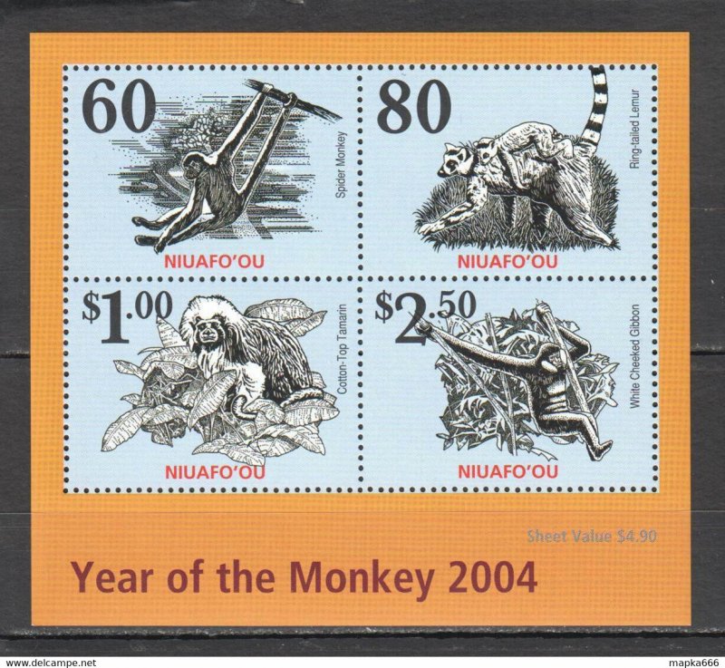 2004 Niuafo'Ou Fauna Animals Lunar Calendar Year Of The Monkey Kb ** Pm111  | Australia & Oceania - Tonga, Stamp / HipStamp