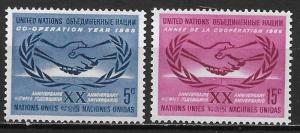 United Nations 143-44 20th UN set MNH