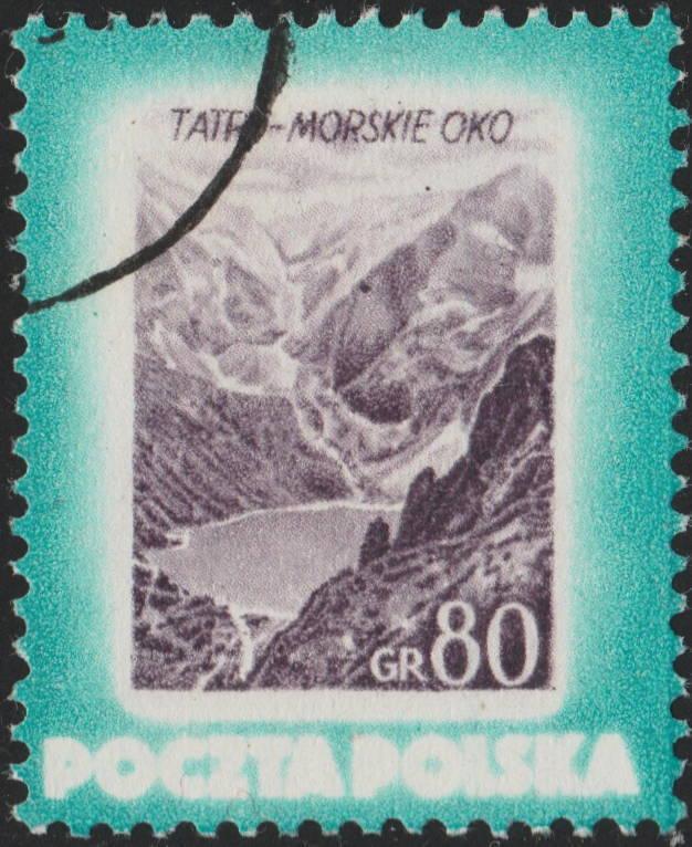 POLOGNE / POLAND - 1953 - Mi.828A 0,80gr. Lake Morskie Oko, Tatra Nat'l Park VFU