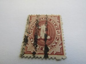 US Stamps, Scott #J1 Used 1879 1c Brown Postage Due, sale as is,