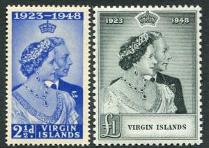 BRITISH VIRGIN ISLANDS-1948 Royal Silver Wedding Set Sg 124-125 LIGHTLY MOUNTED