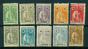 Portuguese Guinea 1921 - 1925 #162 & 165 - 173 MH SCV(2024)=$3.65