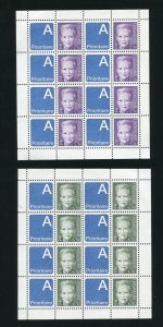 Denmark 1124b, 1129a Queen Margrethe Complete Stamp Sheets 