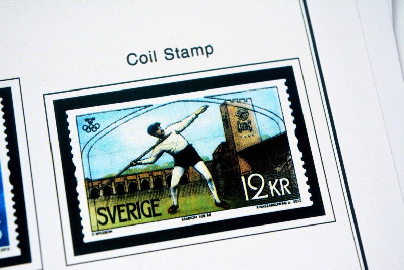 COLOR PRINTED SWEDEN 2000-2010 + 2011-2019 STAMP ALBUM PAGES (131 illust. pages)