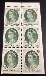 Australia #365a Mint pane of 6 Queen Elizabeth 1964