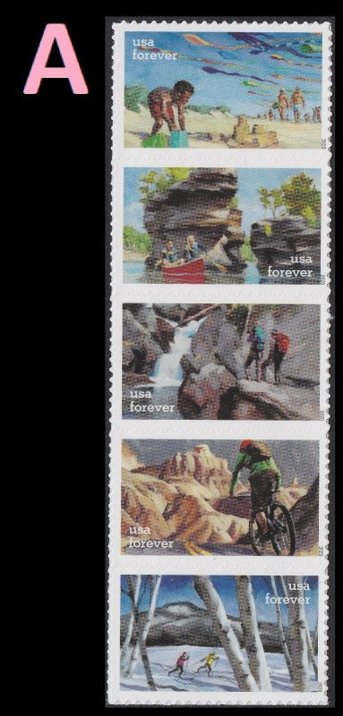 US 5475-5479 5479a Enjoy the Great Outdoors forever strip set MNH 2020