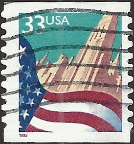 # 3281c USED FLAG AND CITY SMALL DATE