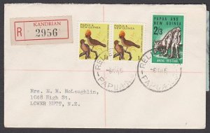 PAPUA NEW GUINEA 1965 Registered cover ex KANDRIAN - Relief No.5 cds........U888