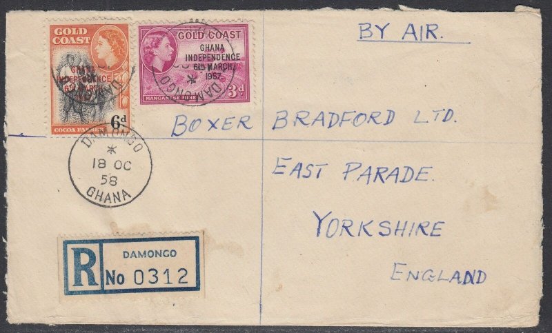 Ghana - Oct 18, 1958 Registered Cover to England