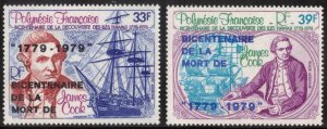 FRENCH POLYNESIA 1979 Capt Cook Death Anniv; Scott C166-67, Yvert 142-43; MNH