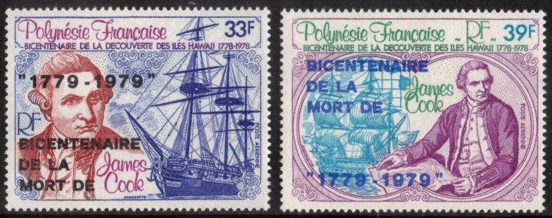 FRENCH POLYNESIA 1979 Capt Cook Death Anniv; Scott C166-67, Yvert 142-43; MNH