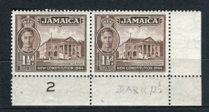 JAMAICA; 1944 early GVI Pictorial issue MINT MNH CORNER Pair,