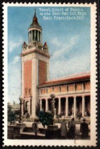 1915 US Poster Stamp Pan-Pacific Exposition Tower Court Of Palms