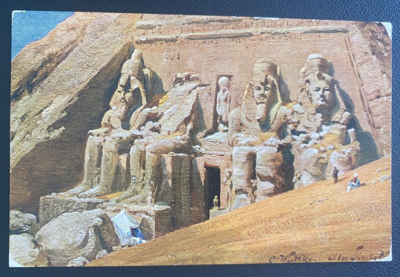 1910 Khartoum Sudan Picture Postcard Cover to Nymburk Austria Abu Simbel Temple