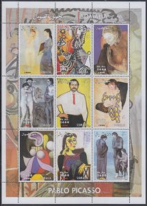 SOMALIA  # SOA012 CPL MNH SHEET of 9 DIFF PABLO PICASSO PAINTINGS