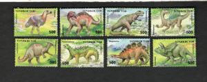 1994 Tajikistan SC #53-60 Dinosaurs MNH stamps