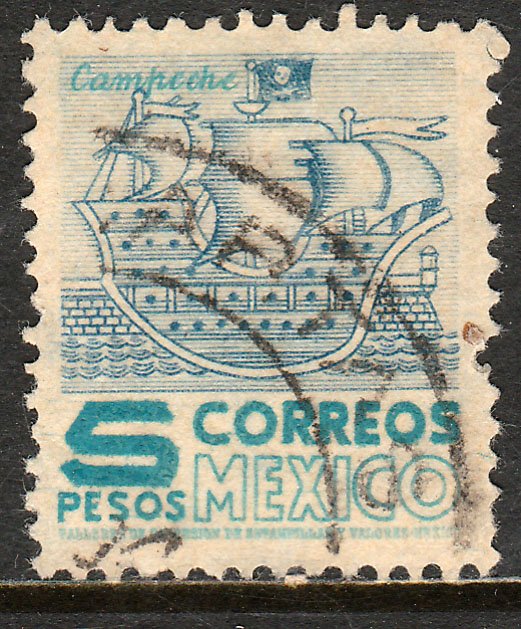 MEXICO 865, $5P 1950 Definitive wmk 279 Used. VF. (456)