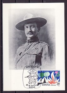 Spain, Scott cat. 2339. 75th Anniv. of Scouting. #3, Max. Card. ^