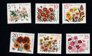 Germany DDR # 2295-2300, Autumn Flowers, Mint NH, 1/2 Cat.
