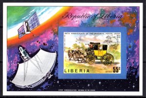 Liberia 1974 Sc#C201 UPU CENTENARY SPACE/ENGLISH COACH S/S IMPERFORATED MNH