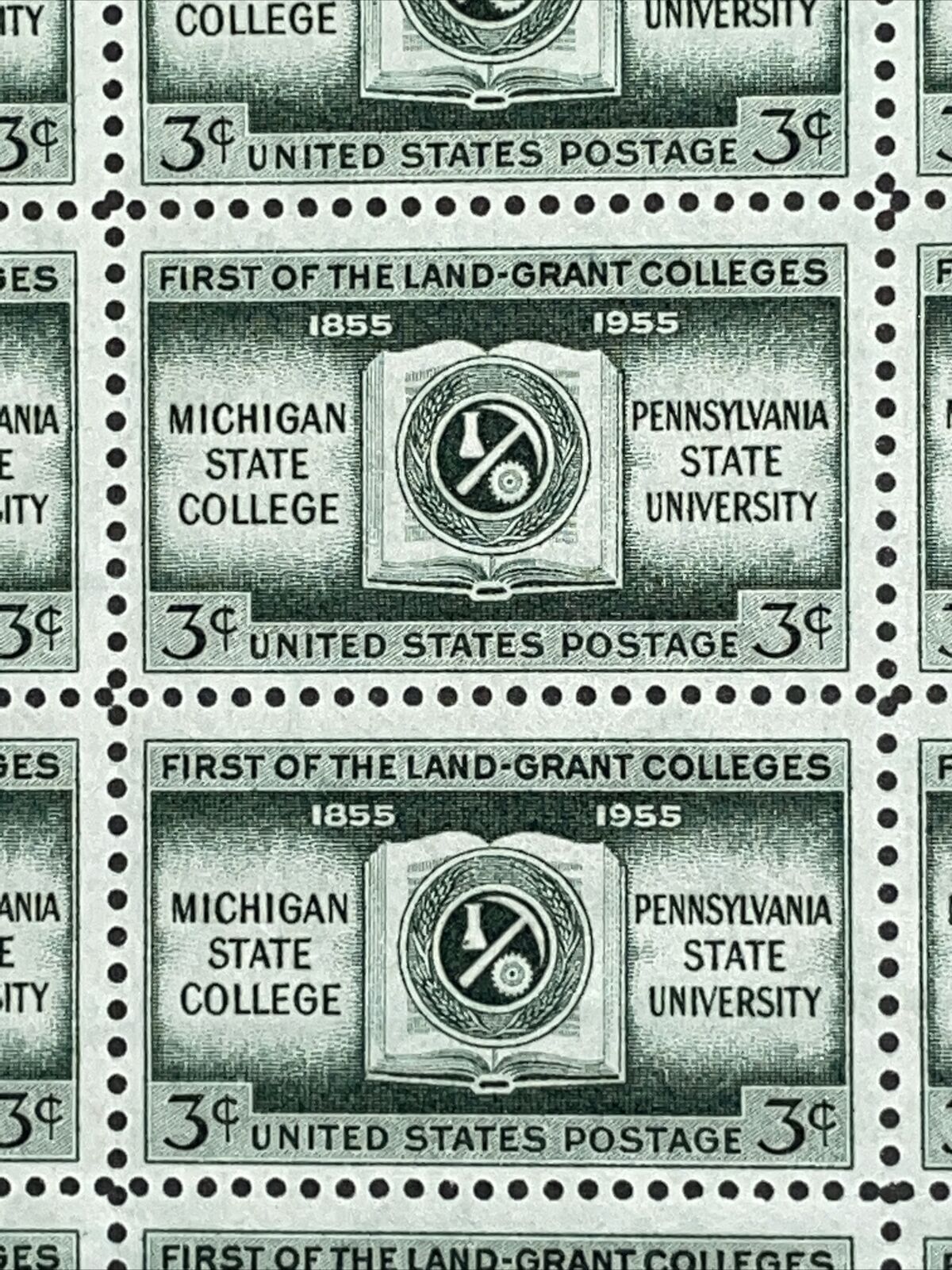 1955 sheet, Michigan State Penn State, Land Grant Colleges Sc 1065