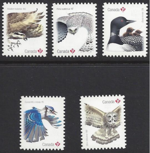 Canada #3018i-22i  MNH set, Various Birds, issued 2017
