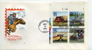 2434-37 Classic mail transportation Farnam, HF, plate block, FDC