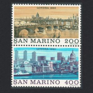 San Marino 'London 1980' International Stamp Exhibition 2v Vertical pair